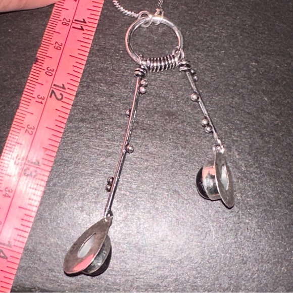 Modern Ruby Ziosite dangle multi-gem handmade statement Necklace - Picture 12 of 14